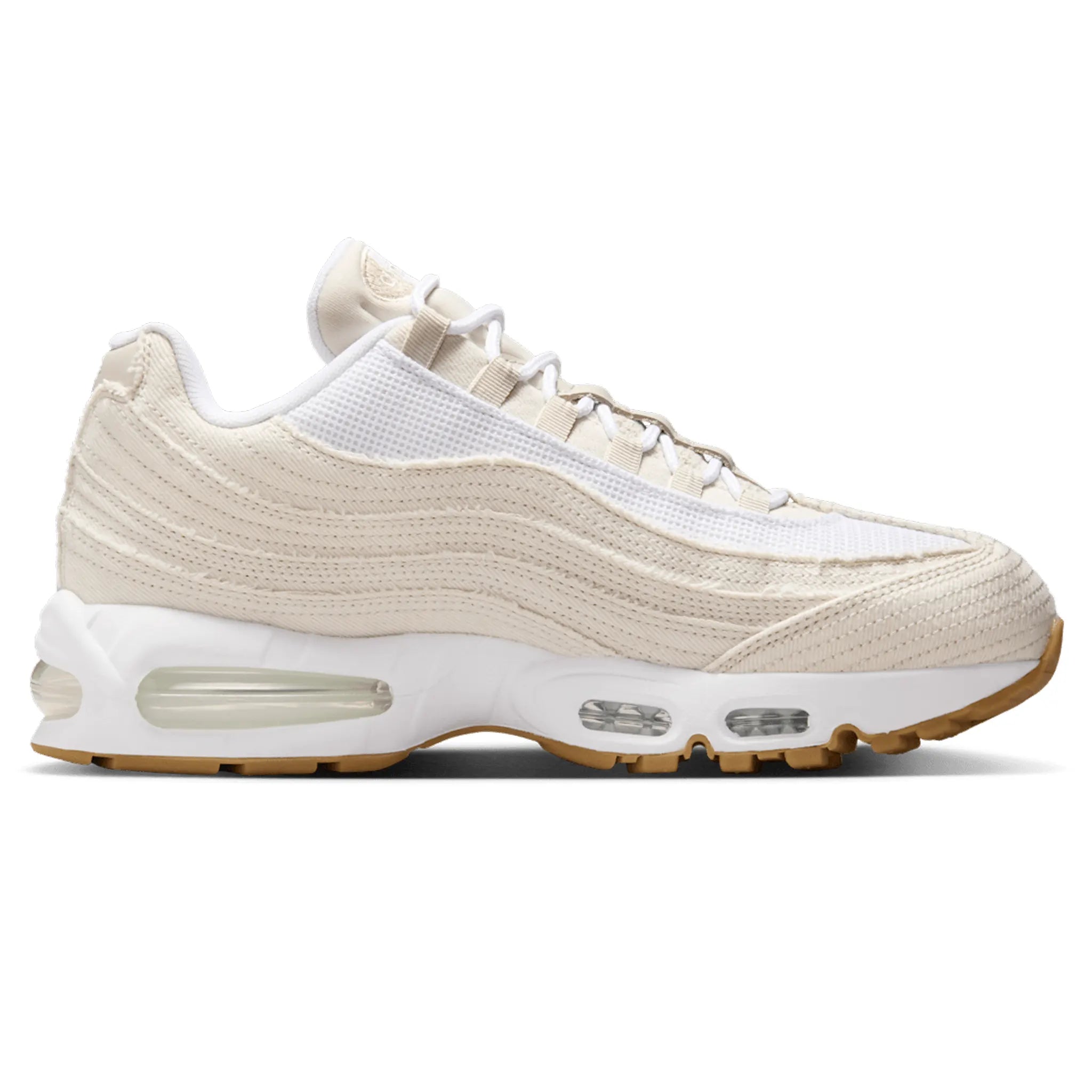 Side View of Nike x Levi's Airmax 95 White and Ecru Sneaker HM4743-100